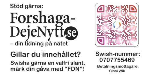 Stöd ForshagaDejeNytt.se Swisha en slant till 0707755469